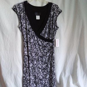 Vintage Faux-Wrap Stretch Jersey Dress NWT